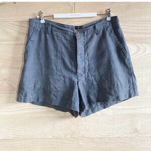 PATAGONIA GREY BUTTON FLY HIGH RISE HEMP SHORTS